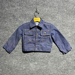Vintage‎ JCPenney Denim Jacket Kids Medium 4-5 Blue Trucker Coat Selvedge 70s